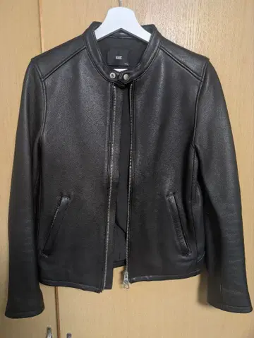 HARE 블랙 가죽 싱글 라이더 자켓 S