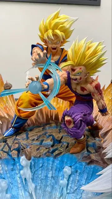 드래곤볼 레어 동상 1/4 사이즈 손오공 & 손오반 부자 카메하메하