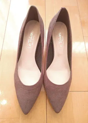 [ 미사용 ] Le Talon 그레이 스웨이드 느낌 하이힐 25cm