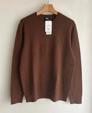 [ 미사용 새상품 ] UNIQLO 100% 캐시미어 스웨터 M 브라운