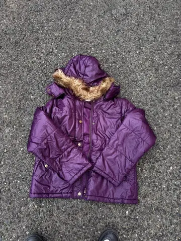 y2k00s 광택 다운 자켓 페더 퍼