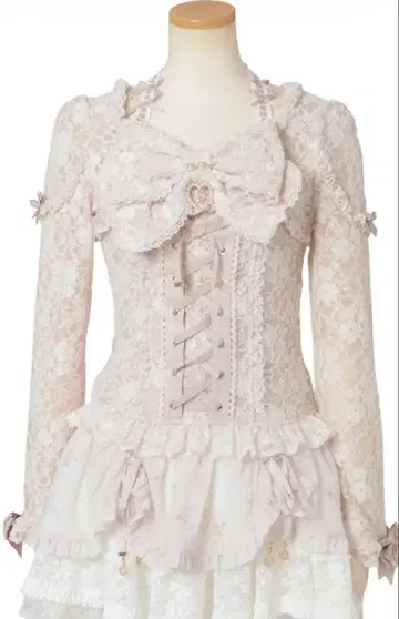 LIZLISA 레이스 니트 소트 상의 핑크