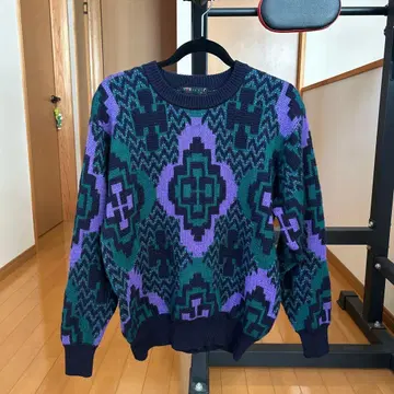 KENZETTI 기하학 패턴 니트 스웨터 L 사이즈