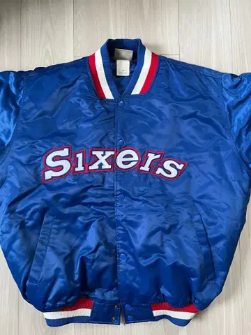NBA 76ers 식서스 바시티 자켓 블루 XL