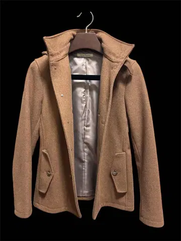 후드 부착 울 코트