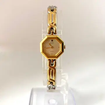 새상품 배터리 SEIKO ALBA 손목시계 팔각형 골드 컬러