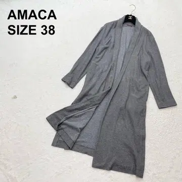 아마카 롱 가디건 가운 겉옷 울 혼방 고급 엘레강트 (86)