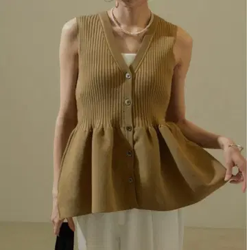 SALON adam et rope 리브 플레어 페플럼 풀오버 2WAY