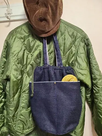 15온스 셀비지 코지마 데님 핸드메이드 데님 복조리백 아메카지