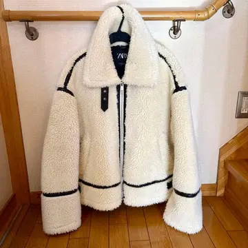 자라 인조 모피 라이더 자켓