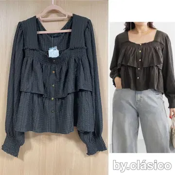 12/14까지 CLETTE 오리지널 버튼 디자인 긴팔 티어드 풀오버