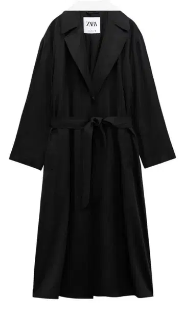 ZARA 블랙 트렌치코트 플루이드 원단 트렌치코트 L 사이즈