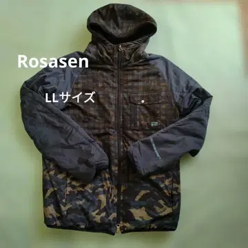 Rosasen 카모 패턴 후드 부착 자켓 LL 사이즈