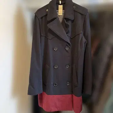 NOZOMI ISHIGURO 울 피코트 블랙과 레드