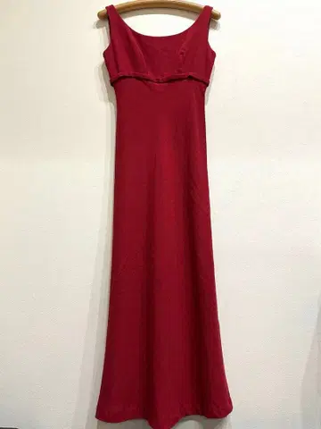 Sybilla 슬리브리스 롱 원피스 빨간색 파티 드레스