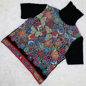 레어 새상품급 LEONARD 레오나르 캐시미어 100% 반팔 하이넥