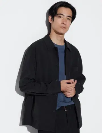 [미사용 새상품] 유니클로 감동 셔츠 자켓 블랙 L 사이즈