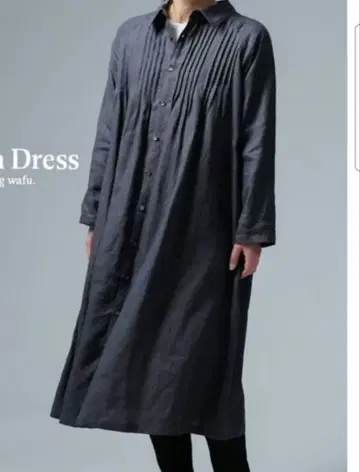와후 린넨 원피스 핀턱 셔츠 드레스 원피스