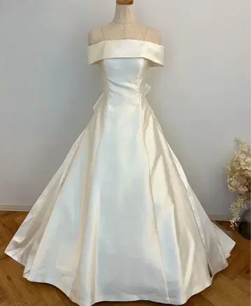 웨딩 드레스 오프숄더 롤 칼라 A라인 2way