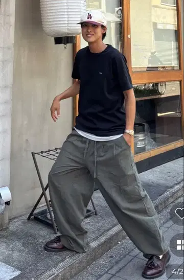 NUGU newretro 더블 턱 와이드 팬츠