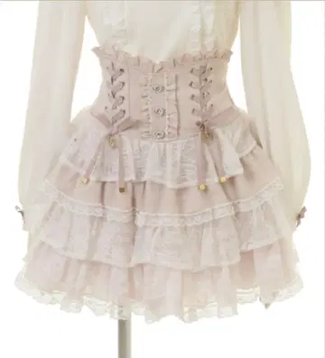 LIZLISA 티어드 프릴 치마바지 핑크