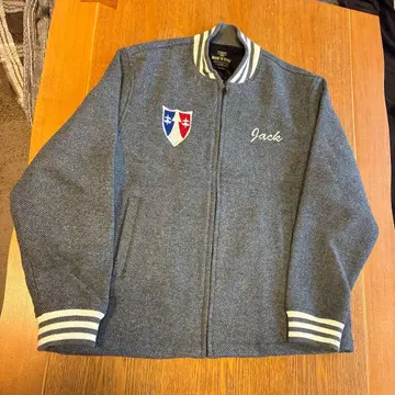 HOUSTON 바시티 자켓 그레이 Jack 자수