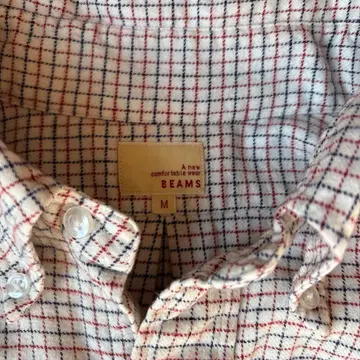 BEAMS 플란넬 셔츠 버튼 다운 체크 M 긴팔 가을/겨울