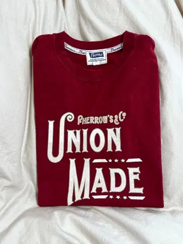 Pherrow's UNION MADE 반팔 티셔츠 버건디
