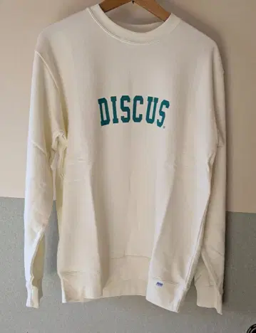 디스커스 로고 맨투맨 트레이닝복 면100% M 아이보리