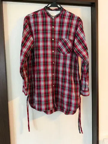 BEAMS 레드 계열 체크 L 사이즈