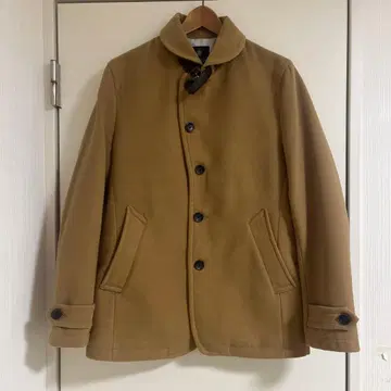 울 베이지 피 코트