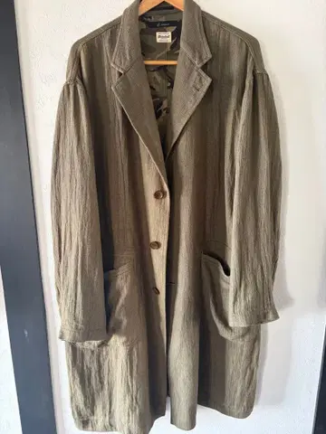 JHONBULL 젬블 린넨 코트 카키