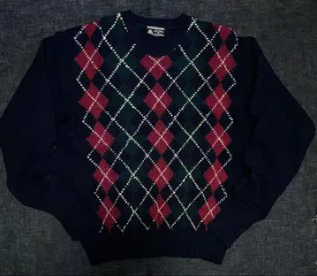 아일랜드제 셰틀랜드 아가일 스웨터 XL