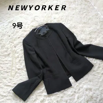 새상품급 NEWYORKER 스트레치 노카라 자켓 그로그랭 테이프