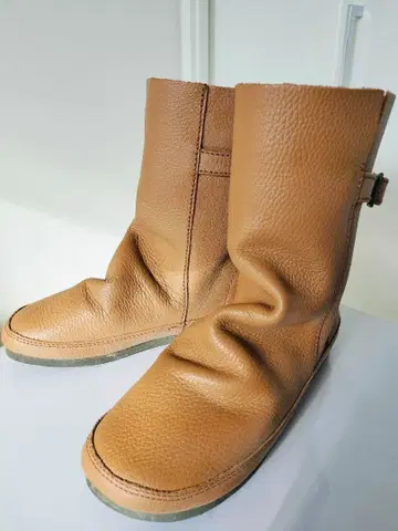 천연 가죽 부츠 카멜