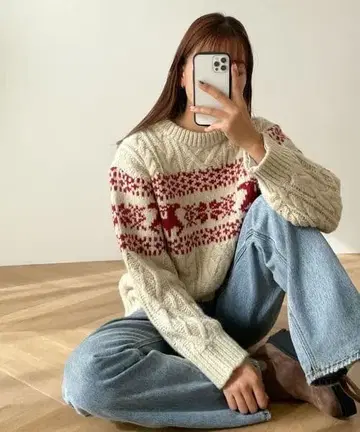 캐널진 노르딕 케이블 니트