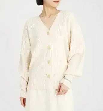 새상품 BABYLONE 에어리 필 니트 가디건 아이보리