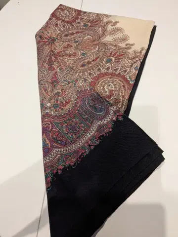 페이즐리 무늬 스톨 베이지와 블랙