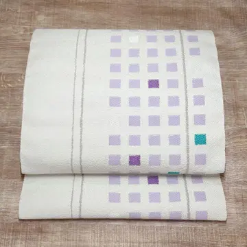 8촌 나고야 오비 이치마츠 도트 옅은 그레이 재단 포함