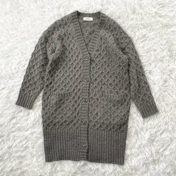 Mila Owen 미들 기장 벌집 가디건 케이블 니트 가디건