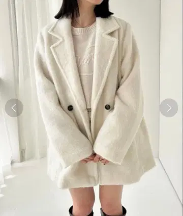 헤더 샤기 미들 코트