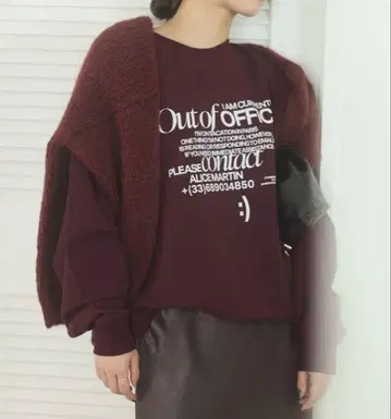 slobe iena RUSSELL x LOUNA 로고 맨투맨 보르도