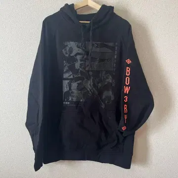 BOW3RY 그래픽 후드티 블랙