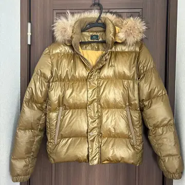 LACOSTE 후드 부착 다운 자켓 골드