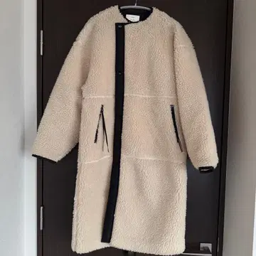 HYKE 보아 롱 코트 01 사이즈 화이트