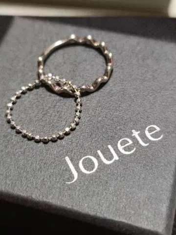 jouete 쥬에테 2개 세트 실버 반지 세트링 체인