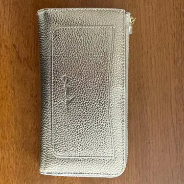 골드 가죽 장지갑 지퍼식