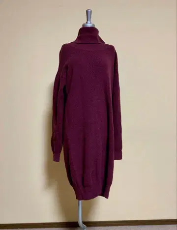 IENA 버건디 터틀넥 니트 원피스