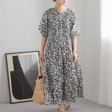 새상품급 relume 레리움 코튼 보일 크링클 셔링 원피스