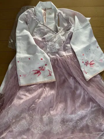 기모노풍 상의와 원피스 세트